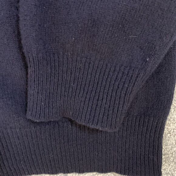 Polo Ralph Lauren 100% Lambswool Sweater XL Navy Blue V-Neck Italian Yarn - Picture 6 of 11